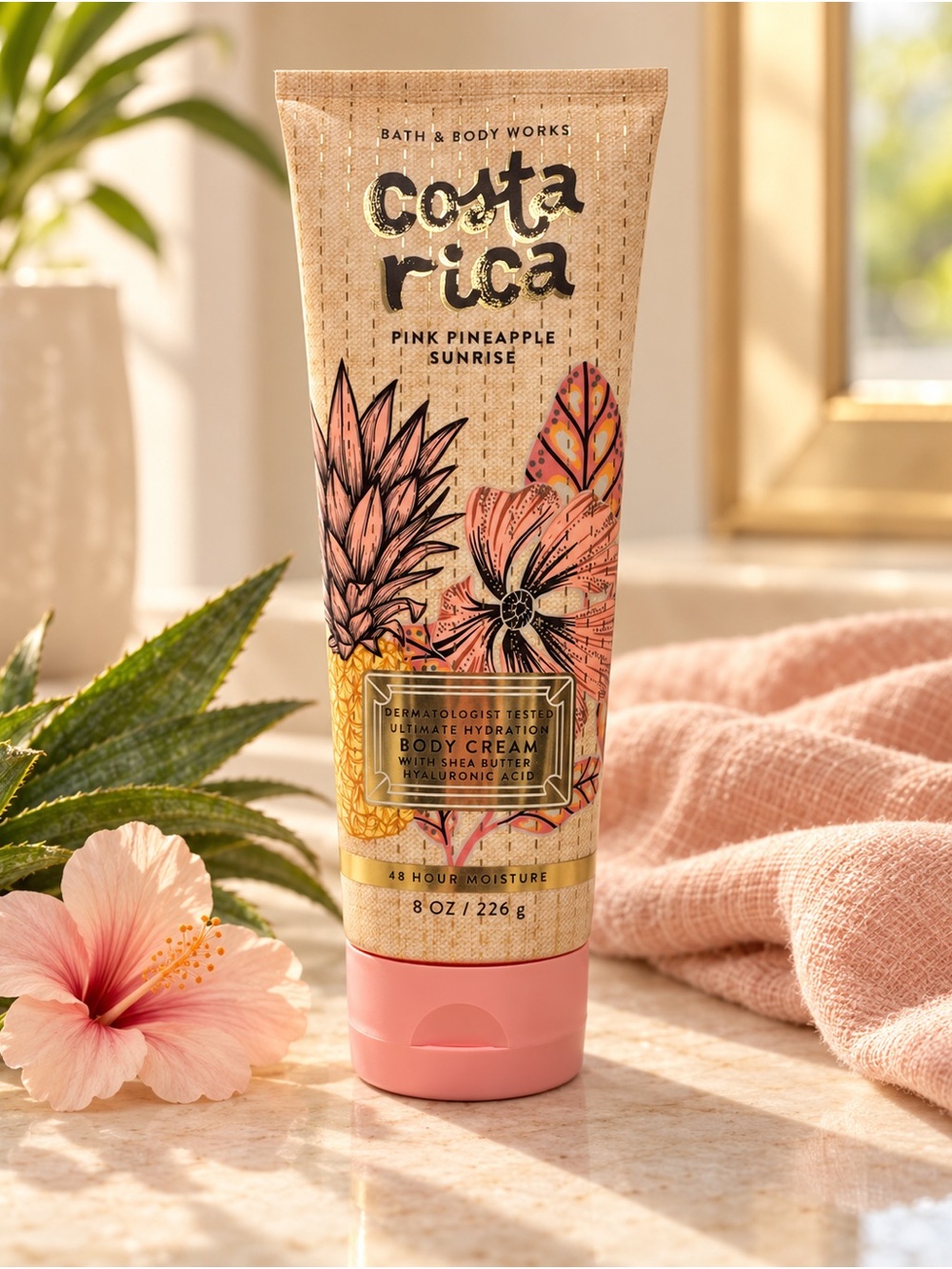 Bath & Body Works Costa Rica Pink Pineapple Sunrise Body Cream 8 oz New